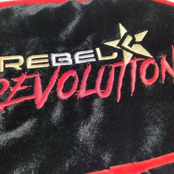 Cheer Rebel Revolution Shoe Bag BAG ONLY Black and Red Velour Mesh Zip Closure - Picture 2 of 9